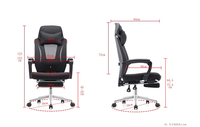 Nouveau dossier haut réglable en hauteur chaise de bureau de conférence en maille pivotante repose-pieds et dossier, remplacement de l'accoudoir s'adapte à tous les styles