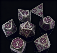 Metall würfel mit einem Retro-Stern-gemusterten DND TRPG-Spiel im Fantasy-Stil 7-tlg