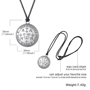 Sigillo di arcangelo Thavael Enochian collane con ciondolo talismano amuleto angelo gioielli collana Vintage Unisex - Product Image 6
