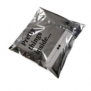 Enveloppe en aluminium pour vêtements avec logo personnalisé imprimé, finition argentée métallisée brillante - Product Image 3