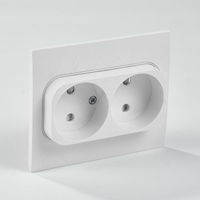 Enchufe de Pared Estándar Europeo Schuko Elendax, Panel de Plástico con Acabado Mate, Doble Salida