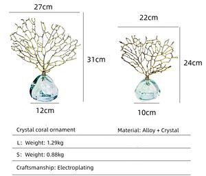 Lusso nuovo <span class=keywords><strong>Design</strong></span> arte moderna cristallo corallo Retro oro decorazioni per la casa artigianato decorativo ornamenti in metallo accessori da tavolo - Product Image 6