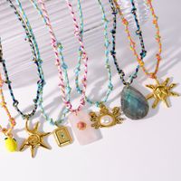2025 nouveau Style fait à la main coloré tressé en acier inoxydable haut de gamme pierre naturelle pendentif collier
