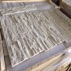 Pierre de Culture naturelle, panneau de pierre de rebord, pile blanche, pierre de Quartz pour mur extérieur, panneau de roche, carrelage, cheminée et piscine