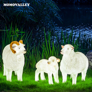 Suministros para el Festival de Iluminación Momovalley de Zhongshan, Oveja Decorativa de Tamaño Real, Luces Decorativas con Motivos, Estatua de Oveja de Fibra de Vidrio - Product Image 2