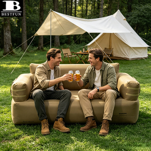 Canapé gonflable résistant aux perforations, adapté aux animaux domestiques, pour 2 personnes, chaise gonflable de camping, chaise longue multifonctionnelle, lit pour la maison - Product Image 4