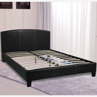 Lit double en cuir Pu souple avec cadre en bois et élévateur, mobilier de chambre à coucher