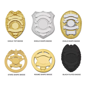 Badge de Sécurité Privée Personnalisé avec Logo, en Alliage de Zinc, Forme Bouclier 3D en Relief, Plaqué Or, Épingle de Revers, Vente en Gros, OEM, Logo Gratuit, Faible MOQ - Product Image 2