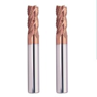 Fraise à dégrossir à 5 dents en carbure de titane à alimentation élevée, à pas grossier dentelé, 55HRC, pour usinage de cuir brut, CNC ODM/OEM