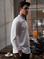 Uniforme de chef pour homme, manches courtes, sergé, logo imprimé en relief, polyester/coton, respirant, pour la restauration, l'hôtellerie, la cuisine et la pâtisserie