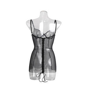 Viviblook Z320DS01 Vestido Sexy para Mujer, Vestido Ajustado de Malla Transparente con Tirantes, Mini Vestido Ceñido al Cuerpo - Product Image 4