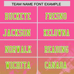 Maillot de football américain personnalisé rose néon vert dégradé avec étoiles - Product Image 4