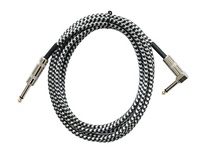 Câble de guitare en nylon tressé 3M 6,35 mm droit/à angle droit pour guitare acoustique/électrique et amplificateur de basse
