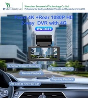 Caméra embarquée 4G pour voiture, avant 4K, arrière 1080P, avec GPS, clôture électronique et enregistrement en boucle