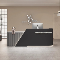 Comptoirs de réception minimalistes et modernes incurvés pour salons de beauté, magasins de vêtements, studios de danse et entreprises - Caissier/Service client