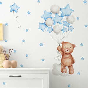 Camera dei bambini simpatico orso <span class=keywords><strong>con</strong></span> adesivo da parete a stella decorazione della casa 3d altra carta da parati - Product Image 4