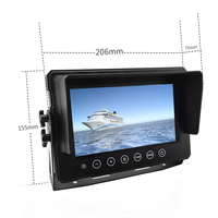 Moniteur étanche YWX pour camion, chariot élévateur, bateau, écran IPS 7 pouces, 2 canaux, avec kit de 2 caméras de recul et de vue avant 1080P 1200TVL