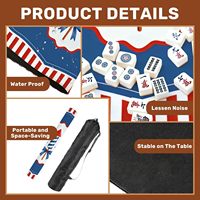 Tapis de mahjong portable avec drapeau américain et sac de transport, 31,5 pouces, antidérapant, réduisant le bruit, pour poker, dominos, jeux de cartes