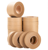 Ruban adhésif d'emballage écologique brun kraft, adhésif acrylique activé par l'eau, sans plastique, biodégradable, déchirable, inscriptible, 50 m, pour scellage de boîtes