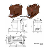 Transformateur de tension fusionné isolé en résine époxy 12 kV JDZ8-3/6/10R/190 pour utilisation en poste de commutation intérieur