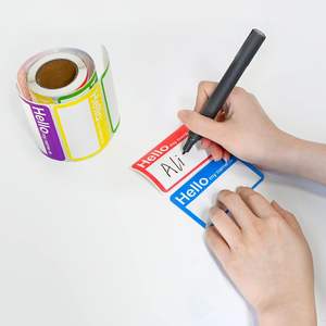 Autocollants étiquettes d'étiquette nominative simples avec ligne perforée pour l'école bureau maison rouleau autocollants auto-adhésifs autocollants en PVC - Product Image 5