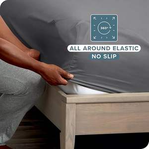 Gris 200TC Transpirable King Size Poly Cotton Full Size Sábana bajera para Hotel Hospital - Product Image 5