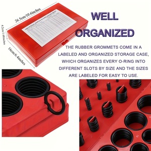 Kit universel de joints toriques 419 tailles assorties pour robinets, voitures, excavatrices, chargeuses, joints d'arbre de transmission résistants à l'usure, moulage par compression - Product Image 1