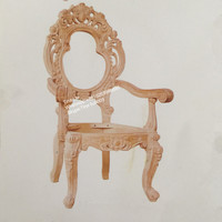 Cadre de chaise en bois non peint