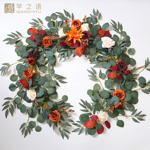 Guirlande de fleurs artificielles Qian Zhiyu, décoration de table, vigne de roses, guirlande de mariage, style forêt 1.8ZH - Product Image 4