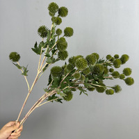 Fleurs artificielles sphériques bleues à 6 têtes en forme d'allium, plantes artificielles pour la décoration intérieure, embellissements de scène, pissenlit artificiel noué à la main