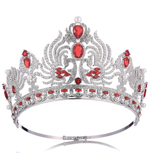 Couronne élégante en cristal inspirée du phénix, diadème multicolore avec pierres précieuses, accessoires de cheveux de mariée pour concours de beauté - Product Image 6