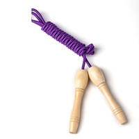 Corde à sauter en bois unisexe de haute qualité avec poignée en corde de coton et longueur réglable