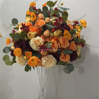 FL-096 événement automne couleurs boule de fleurs couleur Orange fleur artificielle centres de table pour l'événement de fête de mariage