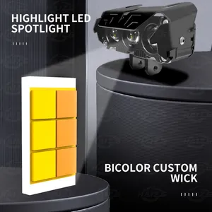 Motorcycle Headlight LED 60W 6000K Waterproof Fog Lamp Spotlight Ultra Bright Dual Colors Flashing Motorcycle Lighting System