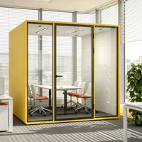 Cabine de réunion acoustique modulaire insonorisée de grande taille pour plusieurs personnes