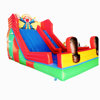 Toboggan gonflable commercial en PVC à thème château, 7x4x4,8 mètres, installation facile, capacité de 20 personnes, idéal pour les jeux de saut en parc pour enfants