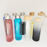 Tritan Food Grade Water Bottle 650ml 22oz Natural Bamboo Lid Wide Mouth Reusable Sports Gym Travel Office Custom Logo