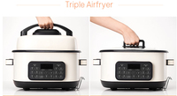 Friteuse à air numérique 6l/6qt, 16-en-1, en acier inoxydable, cuiseur multi-cuiseur pour le riz, cuiseur à mijotage, cuisson sous vide