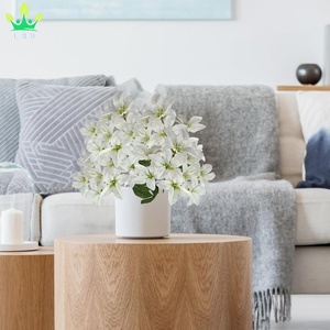Bouquet de lys artificiel fleurs de printemps de lys en fleurs avec 10 têtes de fleurs en pleine floraison pour la maison de mariage hôtel décor de fête florale - Product Image 3