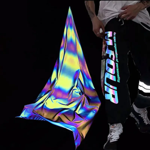 Vải <span class=keywords><strong>Polyester</strong></span> Nylon Phản Quang Lấp Lánh Màu Sắc Cầu Vồng Ánh Kim/Vải Phản Quang Nhiều Màu Cho Áo Khoác Quần Áo Hoặc Túi Xách - Product Image 4