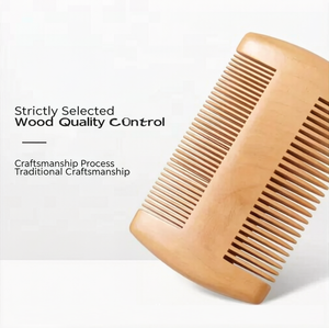 หวีไม้ไผ่สลักลายโลโก้โรงงาน หวีสองด้าน ซี่หวีละเอียด สลักชื่อตามสั่ง ของขวัญสำหรับผู้ชายและผู้หญิง - Product Image 4