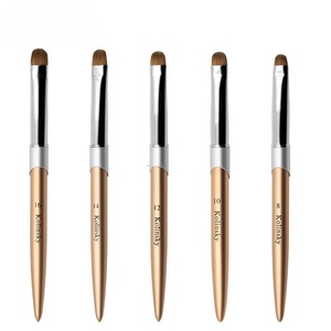 High-End Quality Gold Metal Rod French Nail Art <b>Brush</b> Professional Salon Exclusive Customizable Logo Nail <b>Brush</b> Quality Product - Product Image 5