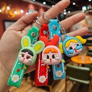Llavero de PVC con diseño de muñeco de cabeza grande llorón de dibujos animados, bonito colgante para mochila de pareja y llavero de coche, regalo al por mayor - Product Image 2