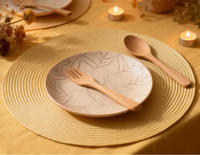 Napperons de table ronds tissés en PP, écologiques et réutilisables, personnalisables, modernes et uniques, lot de 4, pour restaurants et usage domestique