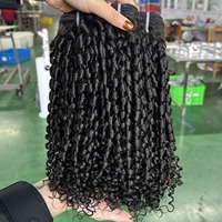 Extensions de Cheveux Humains Double Trame Bouclés Pixie 16, 18, 20 Pouces à Tissage Rapide, 100% Cheveux Vierges Non Traités pour Femmes