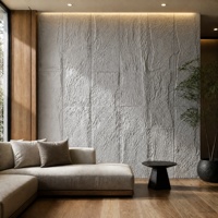Panneau mural 3D moderne en PU rainuré, imitation pierre ondulée, feuille de roche en mousse, imperméable, ignifuge, revêtement décoratif pour hôtel