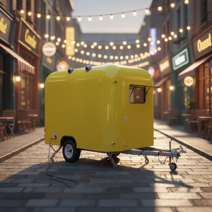 Promotion : Mini Food Truck, Chariot à Hot-dogs et Glaces, Remorque Alimentaire pour Pizza et BBQ <span class=keywords><strong>de</strong></span> <span class=keywords><strong>Rue</strong></span>, Petit Chariot Alimentaire Rond - Product Image 1