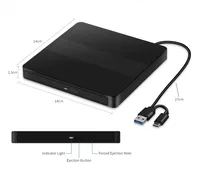 USB 3.0 USB C externe CD/DVD RW lecteur de lecture lecteur DVD Portable lecteurs optiques pour ordinateur portable Windows 11 10 Linux OS Mac