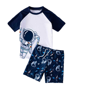 Nouveau <span class=keywords><strong>maillot</strong></span> <span class=keywords><strong>de</strong></span> <span class=keywords><strong>bain</strong></span> garçons à séchage rapide ensemble 3-10 ans enfants bébé fendu avec motif animal <span class=keywords><strong>de</strong></span> Protection solaire pour l'été - Product Image 1