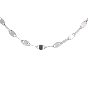Chic Minimalist Flat Textured White Pt950 <b>Fine</b> Thin Link Chain Pendant <b>Necklace</b> Unisex Casual Daily Wear Platinum Jewelry - Product Image 4